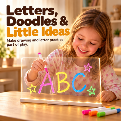 UPSELL LED Drawing Board FREE Stand– Reusable Acrylic Message & Doodle Board for Home, Office & Creative Gifts