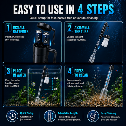 🎉50% off 🔥 Junafera® Electric Aquarium Gravel Cleaner✨