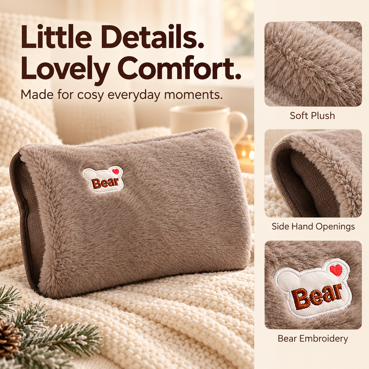 🔥 Winter Special 🧸 Fast-Heating Electric Hot Water Bottle & Soft Plush Hand Warmer — Cosy Comfort for Home, Office & Relaxing Evenings ❄️🏡