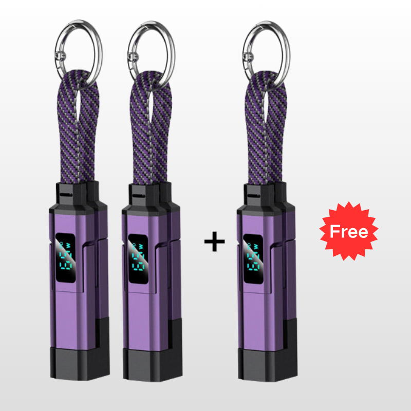upsell🔥HOT SALE 60% OFF🔥Junafera® 4-in-1 Digital Display Keychain Charging Cable