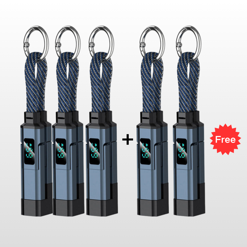 upsell🔥HOT SALE 60% OFF🔥Junafera® 4-in-1 Digital Display Keychain Charging Cable