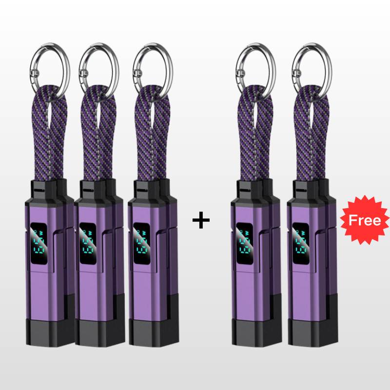 upsell🔥HOT SALE 60% OFF🔥Junafera® 4-in-1 Digital Display Keychain Charging Cable