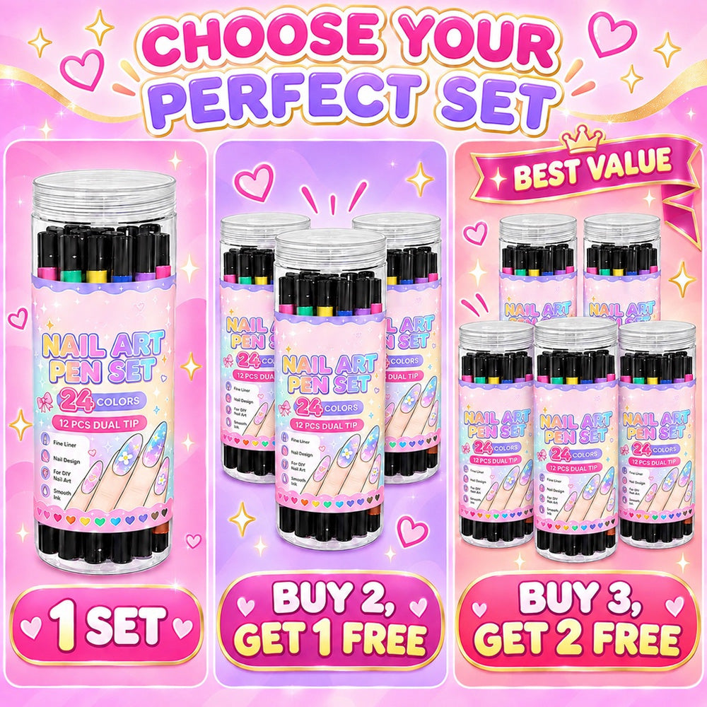 🎁 💅24‑Colors Dual‑Ended Nail Art Pens‑DIY Manicure Drawing Set