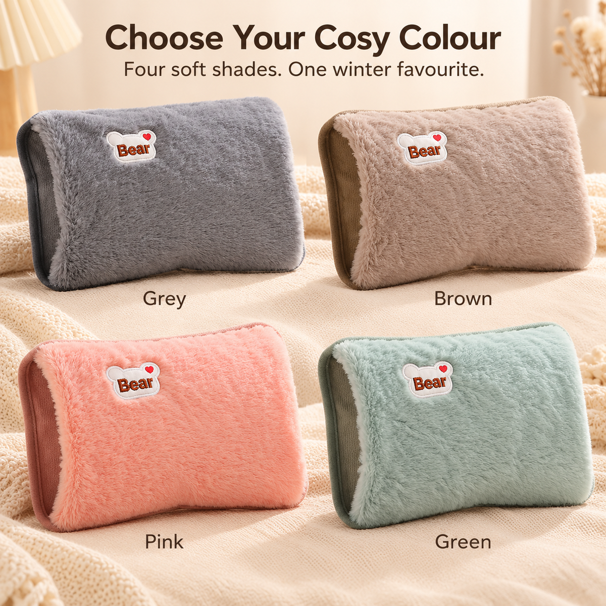🔥 Winter Special 🧸 Fast-Heating Electric Hot Water Bottle & Soft Plush Hand Warmer — Cosy Comfort for Home, Office & Relaxing Evenings ❄️🏡