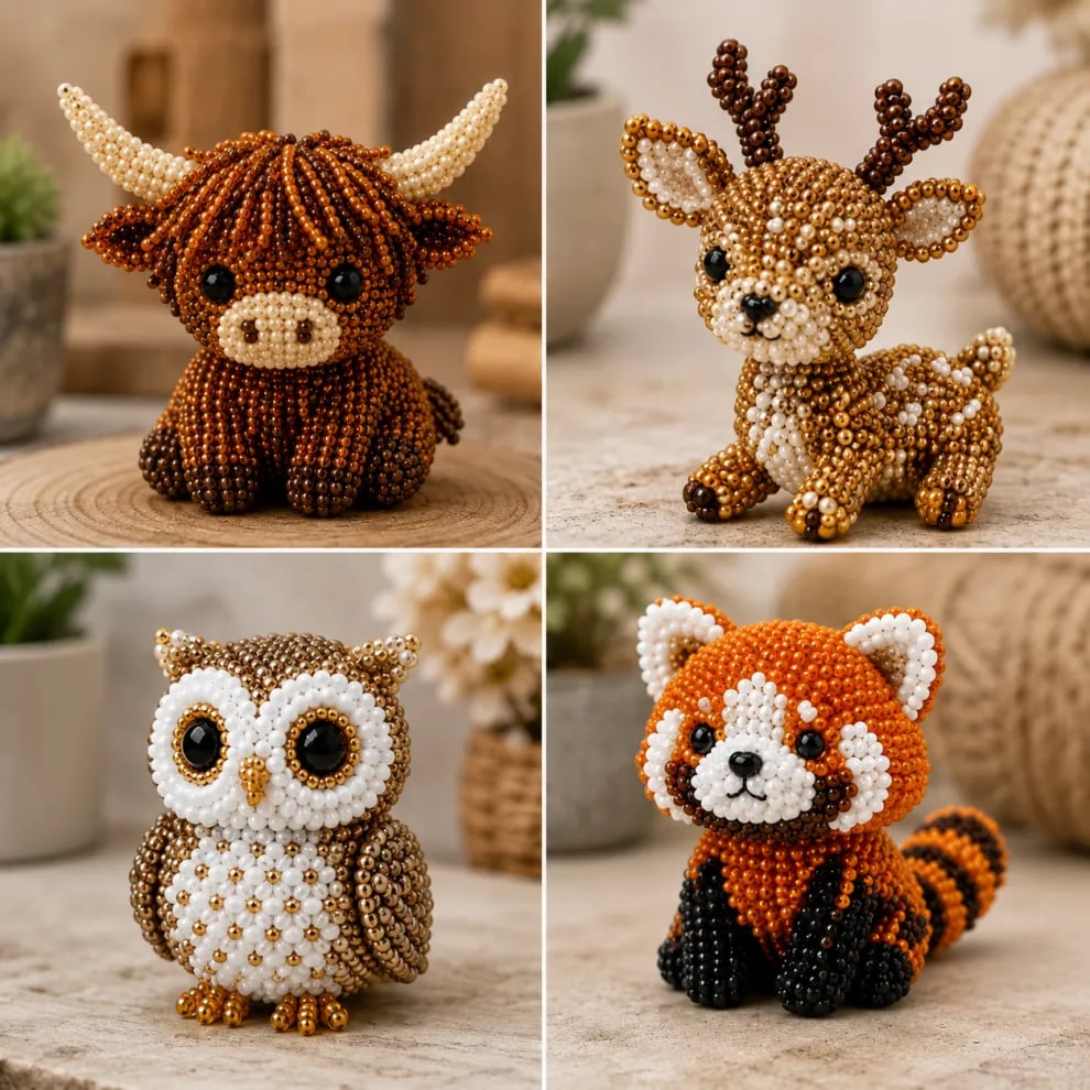Junafera®🔥Hot Sale - 50% OFF🔥🏆Limited Time Sale 49% OFF🧵✨Petite 3D Beaded Animal Craft Kit