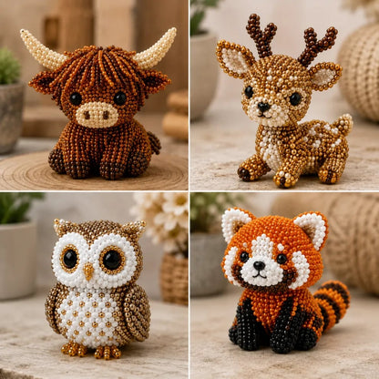 Junafera®🔥Hot Sale - 50% OFF🔥🏆Limited Time Sale 49% OFF🧵✨Petite 3D Beaded Animal Craft Kit
