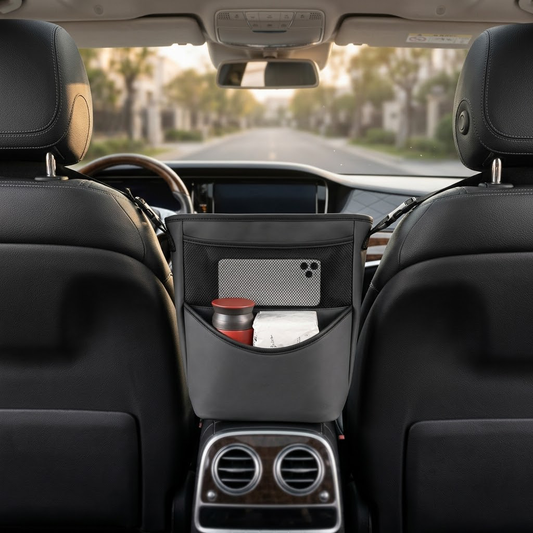 Mozeylocosh Universal Car Organizer: Multi-Pocket Storage Bag with Integrated Dog Barrier for Safe and Tidy Travels