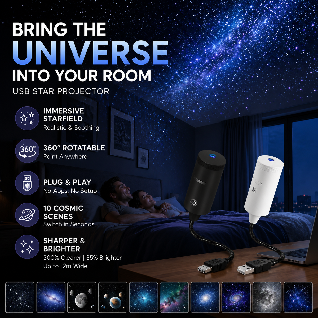 Junafera® ✨ Plug-and-Play HD Star Projector🥳50,000+ Happy Users
