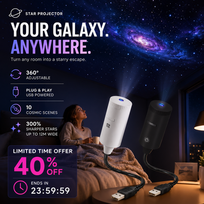 Junafera® ✨ Plug-and-Play HD Star Projector🥳50,000+ Happy Users