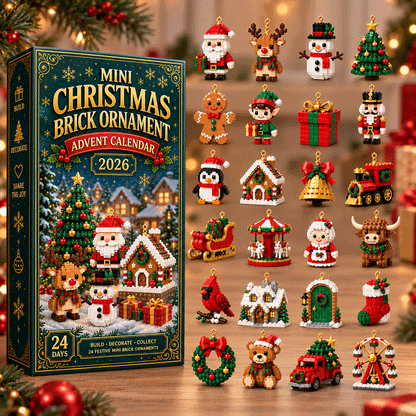 🎀Christmas Pre-Sale🎀 –🎄 24-Day Mini Christmas Ornament Advent Calendar | 24 unique festive buildable designs with hanging loops—perfect for decorating Christmas trees, wreaths, and holiday displays 🧱pvc