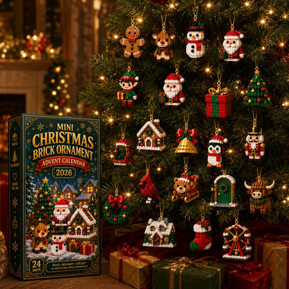 🎀Christmas Pre-Sale🎀 –🎄 24-Day Mini Christmas Ornament Advent Calendar | 24 unique festive buildable designs with hanging loops—perfect for decorating Christmas trees, wreaths, and holiday displays 🧱pvc
