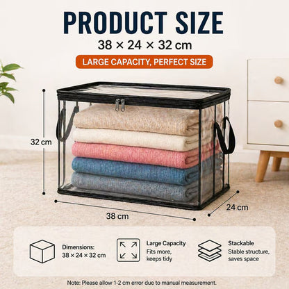 Junafera® ⏰🔥LIMITED TIME 50% OFF! 🏠 Transparent Large-Capacity Dustproof & Moisture-Proof Storage Bag – Perfect for Clothes, Toys, Books & More ✨