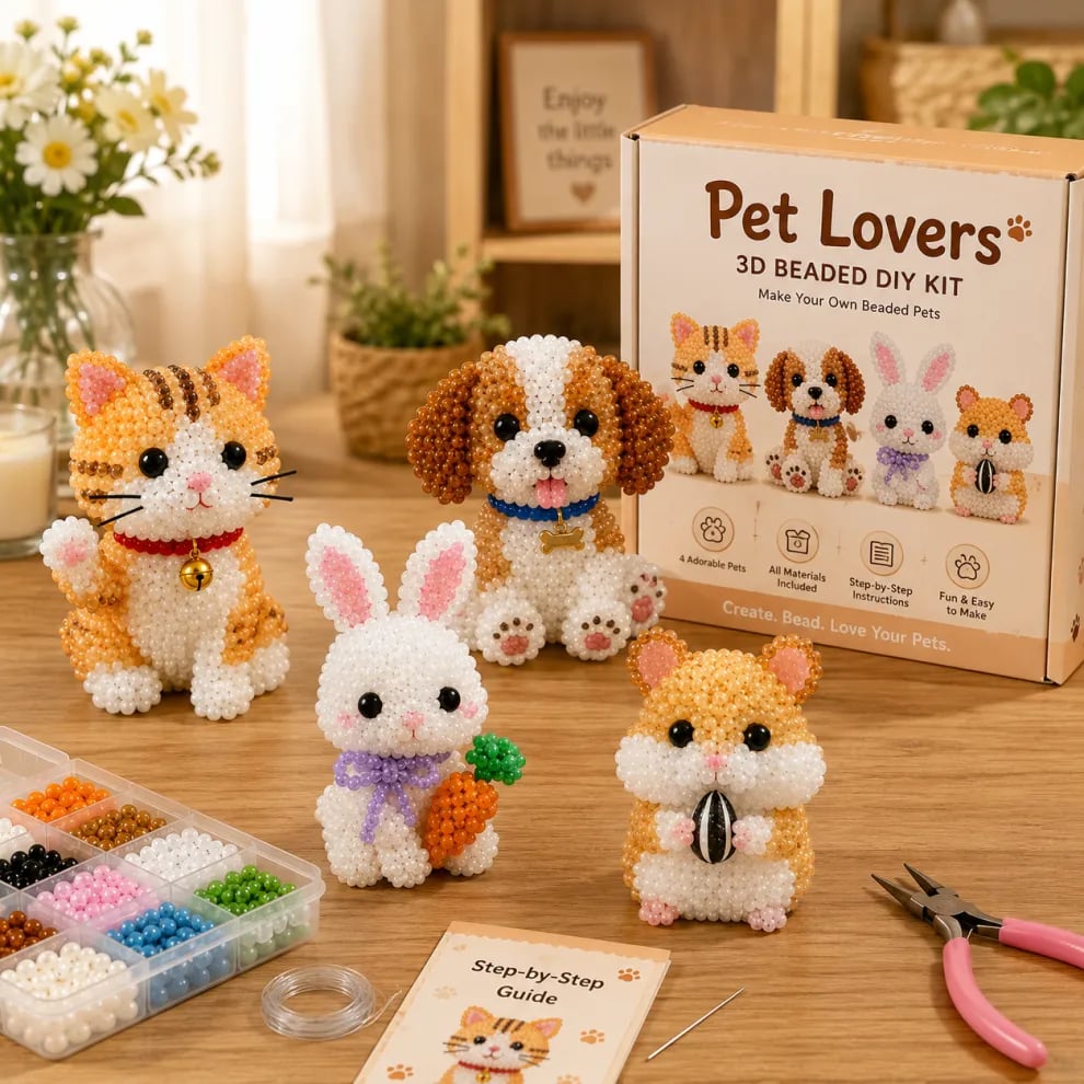 Junafera®🔥Hot Sale - 50% OFF🔥🏆Limited Time Sale 49% OFF🧵✨Petite 3D Beaded Animal Craft Kit