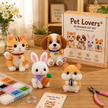 Junafera®🔥Hot Sale - 50% OFF🔥🏆Limited Time Sale 49% OFF🧵✨Petite 3D Beaded Animal Craft Kit