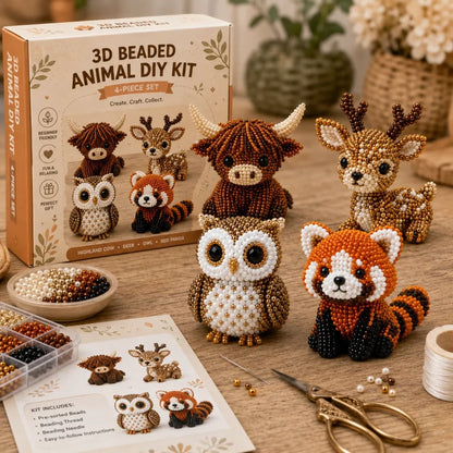 Junafera®🔥Hot Sale - 50% OFF🔥🏆Limited Time Sale 49% OFF🧵✨Petite 3D Beaded Animal Craft Kit
