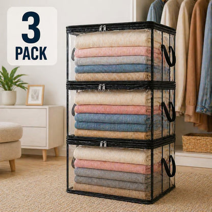 Junafera® ⏰🔥LIMITED TIME 50% OFF! 🏠 Transparent Large-Capacity Dustproof & Moisture-Proof Storage Bag – Perfect for Clothes, Toys, Books & More ✨
