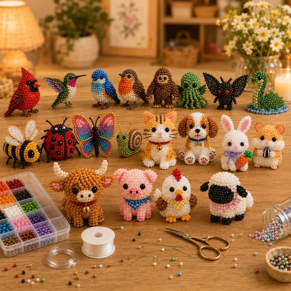 Junafera®🔥Hot Sale - 50% OFF🔥🏆Limited Time Sale 49% OFF🧵✨Petite 3D Beaded Animal Craft Kit