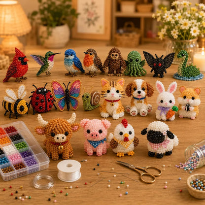 Junafera®🔥Hot Sale - 50% OFF🔥🏆Limited Time Sale 49% OFF🧵✨Petite 3D Beaded Animal Craft Kit