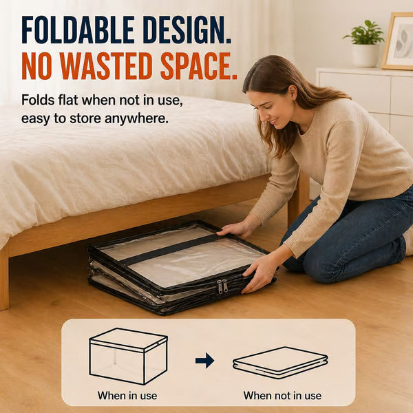 Junafera® ⏰🔥LIMITED TIME 50% OFF! 🏠 Transparent Large-Capacity Dustproof & Moisture-Proof Storage Bag – Perfect for Clothes, Toys, Books & More ✨