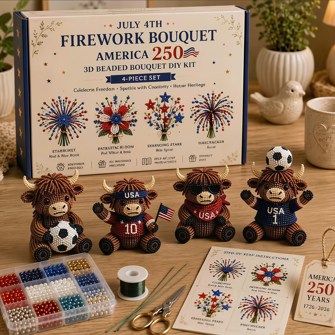 Junafera®🔥Hot Sale - 50% OFF🔥🏆Limited Time Sale 49% OFF🧵✨Petite 3D Beaded Animal Craft Kit