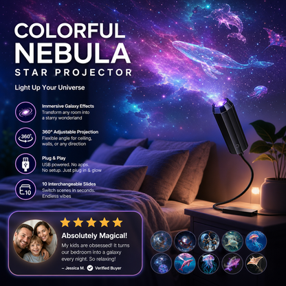 ✨ Plug-and-Play HD Galaxy & Ocean Projector Night Light🥳50,000+ Happy Users