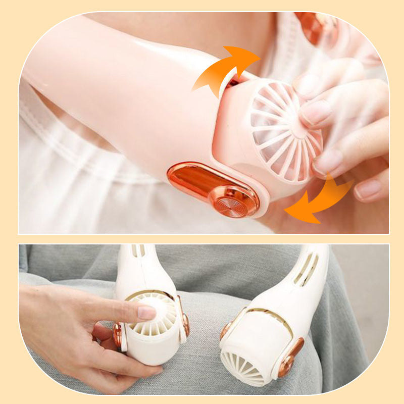 🥳2026 HOT SALE🥳💞50K+ SOLD!🍃 BVJ® Neck Air Conditioner Fan – Ultra‑quiet, 360° rotating, 3 speeds. Hands‑free cooling, long battery. Summer essential! 😎🌬️