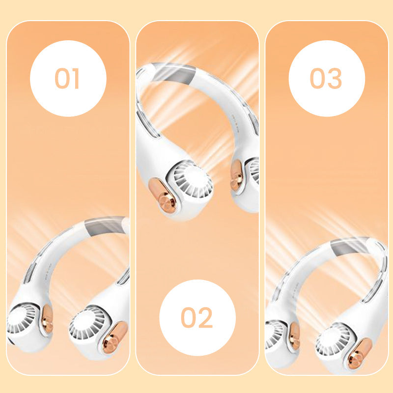 🥳2026 HOT SALE🥳💞50K+ SOLD!🍃 BVJ® Neck Air Conditioner Fan – Ultra‑quiet, 360° rotating, 3 speeds. Hands‑free cooling, long battery. Summer essential! 😎🌬️