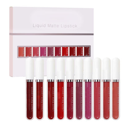 Junafera® 💞50K+ SOLD💝10Pcs Matte Waterproof  Long Lasting Lip Gloss