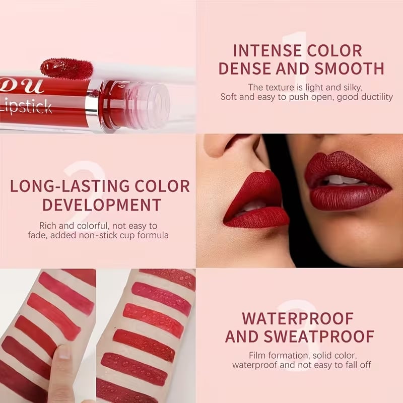 Junafera® 💞50K+ SOLD💝10Pcs Matte Waterproof  Long Lasting Lip Gloss