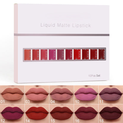 Junafera® 💞50K+ SOLD💝10Pcs Matte Waterproof  Long Lasting Lip Gloss