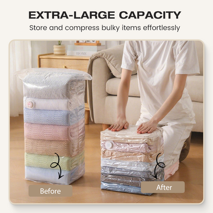 Junafera® 🧳💨 50% OFF! No‑Pump Vacuum Storage Bags – Press & seal, no pump needed. Saves 80% space, keeps clothes dry & dust‑free. Perfect for bulky bedding & off‑season gear. 🛏️🗄️