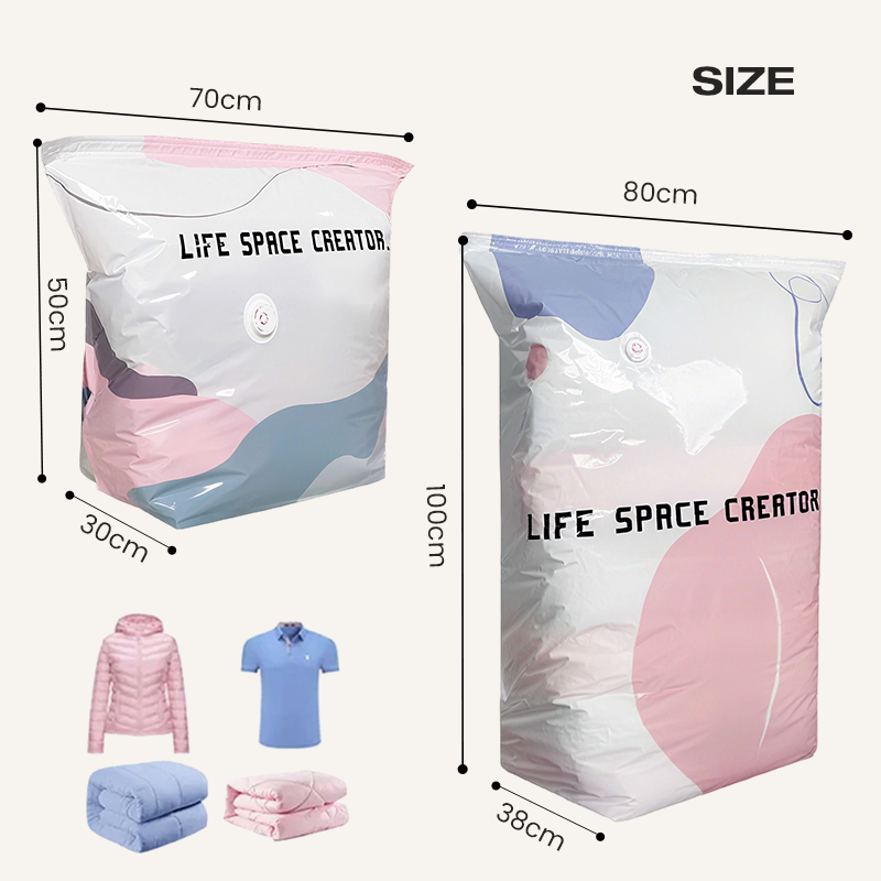 Junafera® 🧳💨 50% OFF! No‑Pump Vacuum Storage Bags – Press & seal, no pump needed. Saves 80% space, keeps clothes dry & dust‑free. Perfect for bulky bedding & off‑season gear. 🛏️🗄️