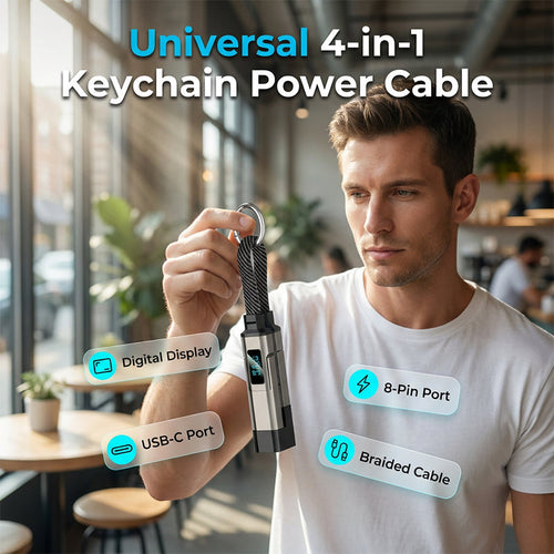 upsell🔥HOT SALE 60% OFF🔥Junafera® 4-in-1 Digital Display Keychain Charging Cable