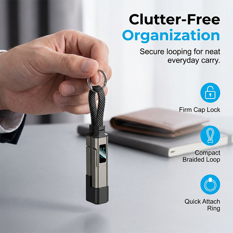 upsell🔥HOT SALE 60% OFF🔥Junafera® 4-in-1 Digital Display Keychain Charging Cable