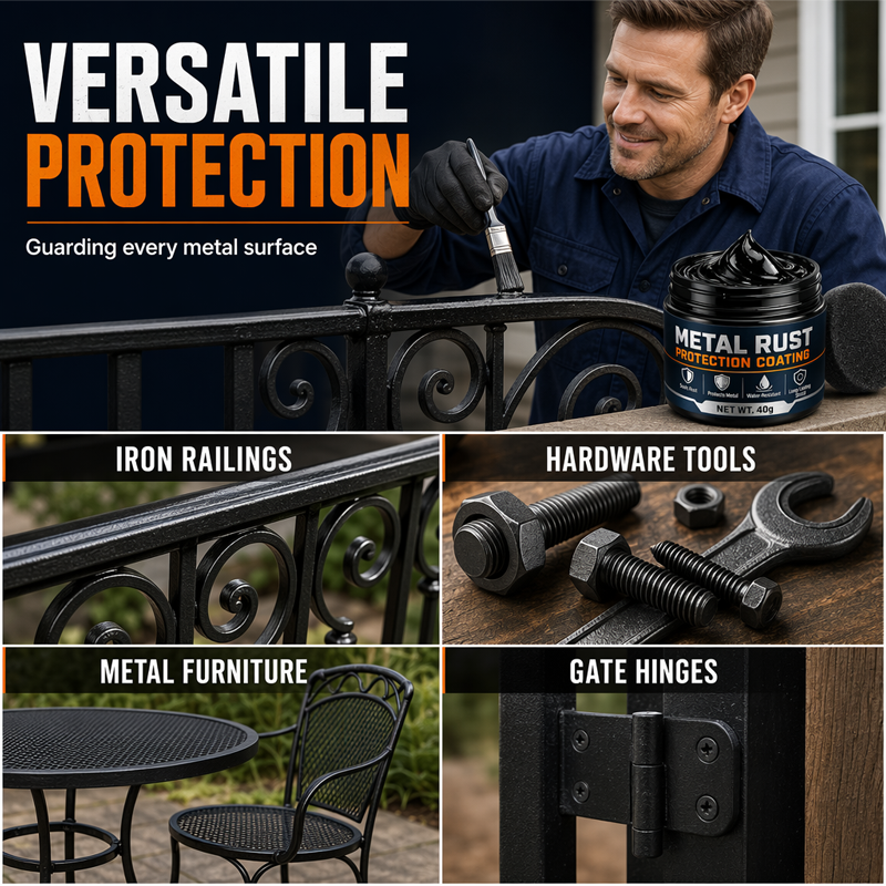 🥳2026 HOT SALE🥳💞50K+ SOLD!🔧🏠 60% OFF! Junafera® Metal Rust Protection Black Repair Paste – Restores rusty gates, railings & tools. Forms protective coating – no need to replace! 🛡️✨ upsell