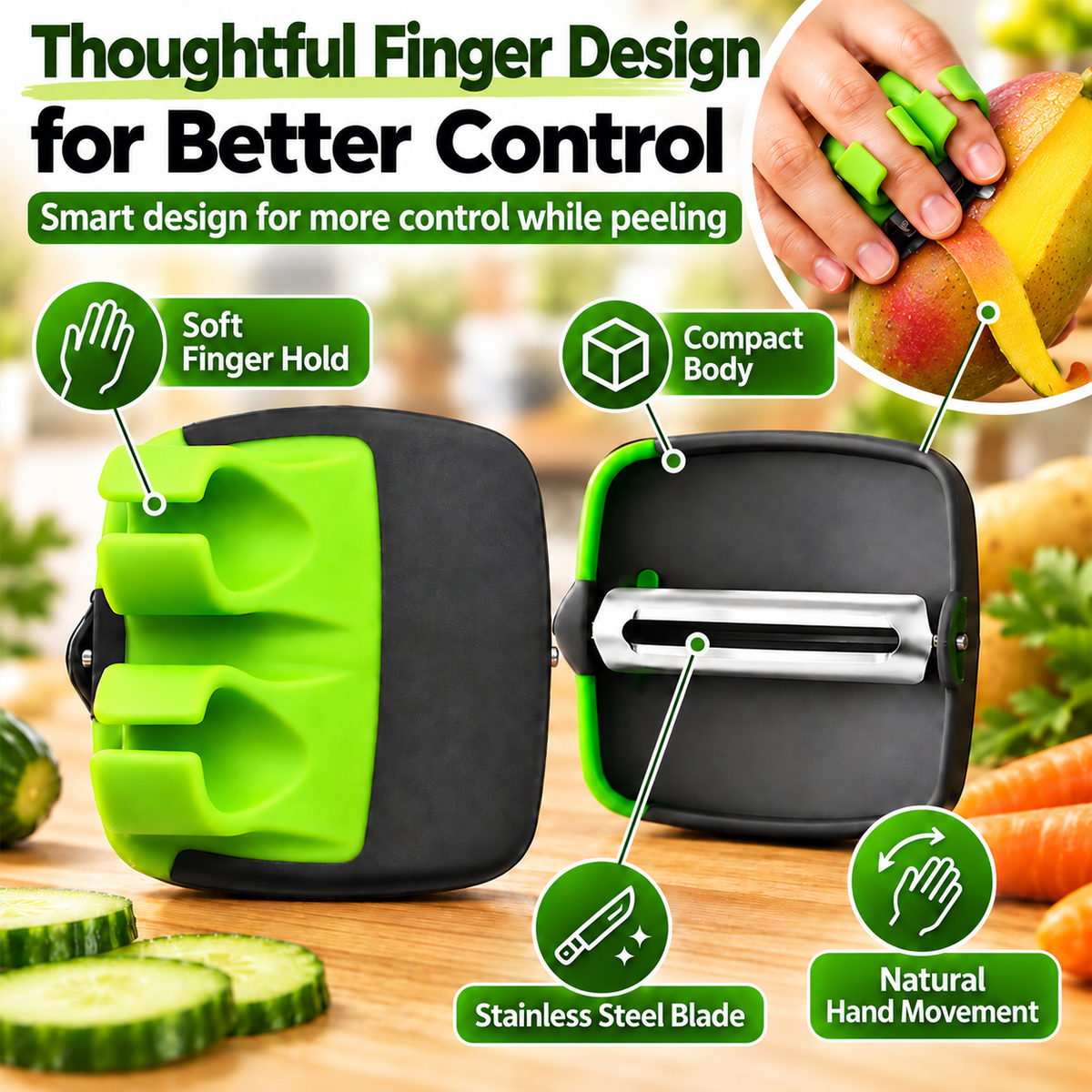 🔪🥔  Ergonomic Fruit & Vegetable Peelers with Soft Grips 🍎🥕Fast Peeling